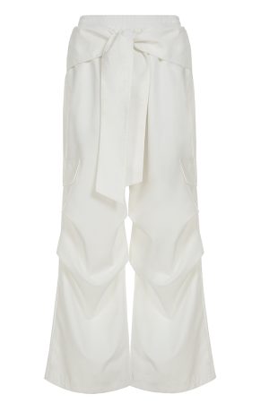 Casual Wide-Leg Cargo Pants for Women - Drawstring Elastic Waist, Trendy Sports Style, Loose Fit Dance Trousers