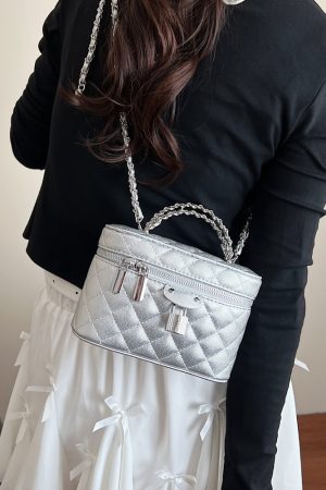 Chanel-Style Women's Diamond Quilted Chain Crossbody Shoulder Bag - 2025 Trendy High-End Fashion Handbag
