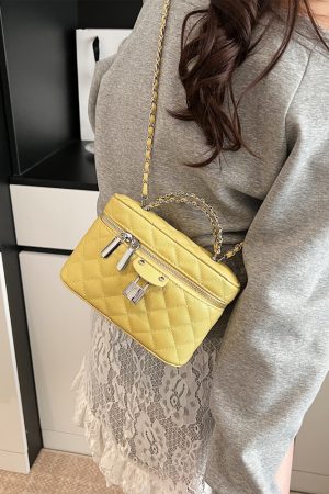 Chanel-Style Women's Diamond Quilted Chain Crossbody Shoulder Bag - 2025 Trendy High-End Fashion Handbag