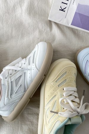 Chic Mango White Casual Sports Sneakers for Women - 2025 Spring Versatile Style, Niche Trendy Footwear