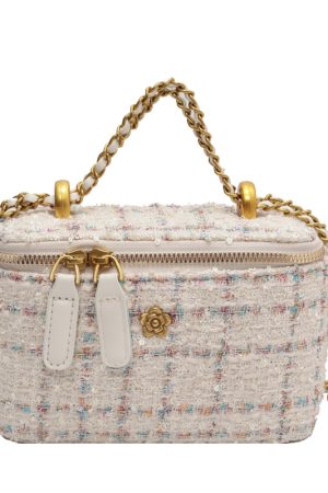 Chic Wool Mini Chain Bag for Women, 2025 Niche Box Design, Versatile Crossbody Bag for Spring and Summer Fashion
