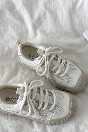 Chic Yellow Thick-Soled Retro Sneakers for Women - Non-Repetitive Casual Sports Shoes, Stylish Y2K Fashion Footwear