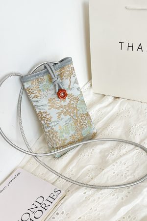 Chinese-Style Embroidered Mini Handbag for Women - 2025 Summer Fashion Small Square Crossbody Bag, Simple & Versatile