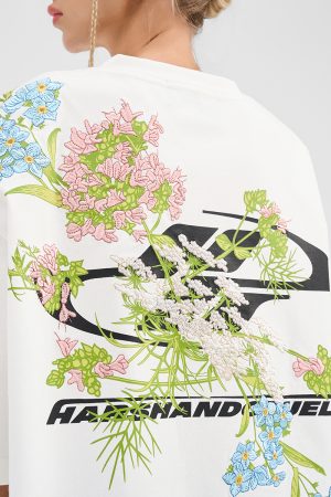 Chinese-Style Floral Embroidery Short Sleeve T-Shirt - Couples National Trend, Y2K Aesthetic, Fashionable Streetwear