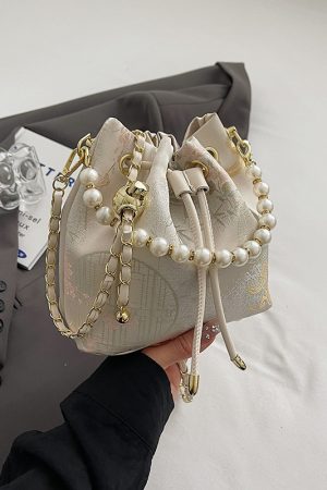 Chinese-Style Women's Shoulder Bag 2025, Trendy Crossbody Bucket Bag, Summer Niche Fashion Accessory, Vintage National Wind Design