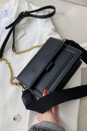Color-Block Chain Bag for Women - 2025 Korean Style Versatile Shoulder Crossbody Small Square Bag for Spring and Summer Fashion