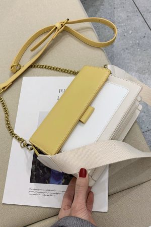 Color-Block Chain Bag for Women - 2025 Korean Style Versatile Shoulder Crossbody Small Square Bag for Spring and Summer Fashion