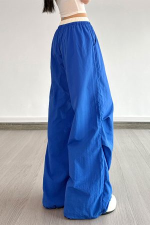 Color-Block Letter Short-Sleeve T-Shirt Top & Waist-Seamed Pleated Loose Dance Long Pants Set - Trendy Two-Piece Outfit