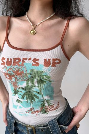 Color-Block Spaghetti Strap Crop Top for Women - European & American Style Vacation Slim Fit Summer Fashion