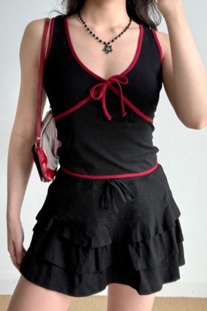 Color-Blocking Bow Sleeveless Vest - Women's Sexy Summer Top, DIY European & American Style Outerwear