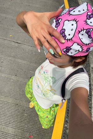 Colorful Floral Print Round Neck T-Shirt for Men and Women - Loose Casual Summer Base Layer - Y2K Style