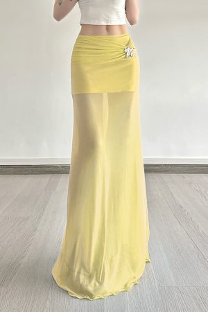 Colorful Gradient Mesh Half Skirt - Versatile Slim Fit Summer Skirt in Oil Painting Style - Trendy and Sexy Fashion Piece