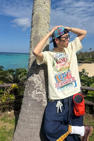 Colorful Letter Printed Short Sleeve T-Shirt for Men and Women - Casual Loose Fit Summer Minimalist Top, American Style Fashion