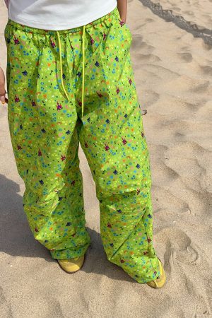 Colorful Retro Wide-Leg Casual Pants for Men and Women â€“ American Style Loose Straight-Leg Work Trousers