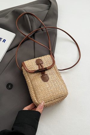 Colorful Woven Mini Crossbody Bag for Women - Lightweight Summer Phone Bag, 2025 Fashion Essential