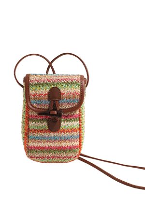 Colorful Woven Mini Crossbody Bag for Women - Lightweight Summer Phone Bag, 2025 Fashion Essential