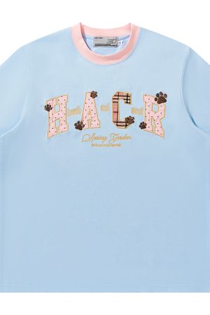 Cool Feeling Color-Block Patch Embroidery Sorona Short-Sleeve T-Shirt for Kids - Fun Summer Style