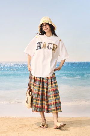 Cool Feeling Ethnic Style Patch Embroidery Loose Sorona Short Sleeve T-shirt for Summer, Y2K Fashion, Casual Wear