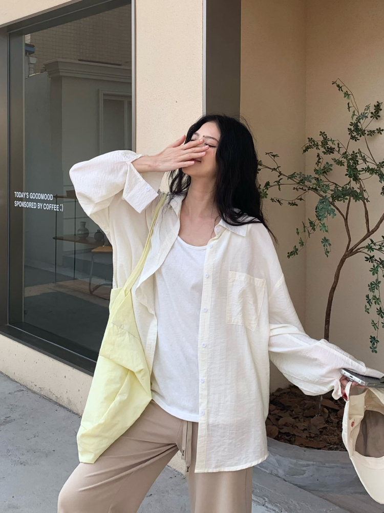 Cool Feeling Green Sunscreen Long Sleeve Shirt for Women - Loose Summer Cardigan Top, Perfect for 90s and Y2K Style Cool Feeling Green Sunscreen Long Sleeve Shirt for Women - Loose Summer Cardigan Top, Perfect for 90s and Y2K Style