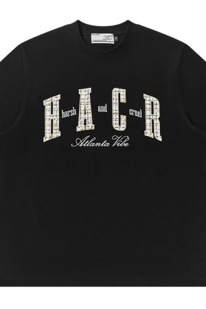 Cool Sensation Sunscreen Patch Embroidery Pearl Round Neck Sorona T-shirt - Trendy Y2K Style for Summer Wear