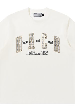 Cool Sensation Sunscreen Patch Embroidery Pearl Round Neck Sorona T-shirt - Trendy Y2K Style for Summer Wear