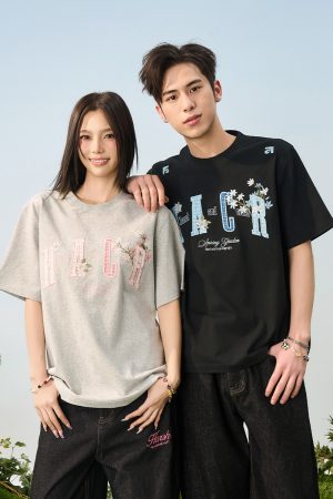 Cooling Guava Series Embroidered Couple Summer T-shirt - Small Fragrant Patch, Lightweight Sorona Fabric, Trendy Summer Style
