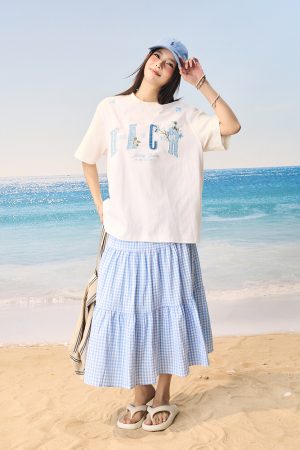 Cooling Guava Series Small Fragrant Patch Embroidered Couple Summer Sorona T-Shirt for Men and Women