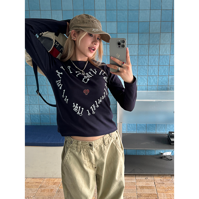 Cropped Retro Short-Sleeve T-Shirt for Women, Loose American Style Summer Streetwear Top Cropped Retro Short-Sleeve T-Shirt for Women, Loose American Style Summer Streetwear Top