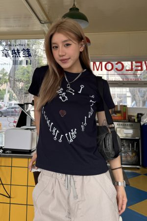 Cropped Retro Short-Sleeve T-Shirt for Women, Loose American Style Summer Streetwear Top