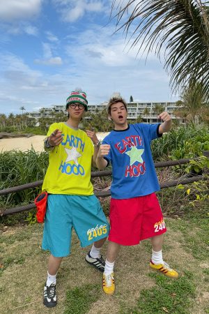 Custom American Letter Print Beach Shorts for Men and Women - Colorful Dopamine Sports Casual Loose Five-Point Shorts