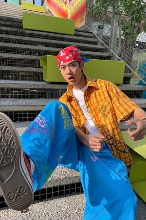 Custom American Striped Color-Block Short-Sleeve Shirt for Men and Women, Summer Loose Casual Streetwear