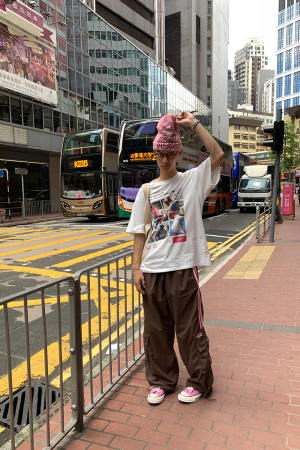 Custom Color Dopamine Three-Stripes Pocket Work Pants for Men and Women in Meladen Nylon - Casual Sports Long Pants