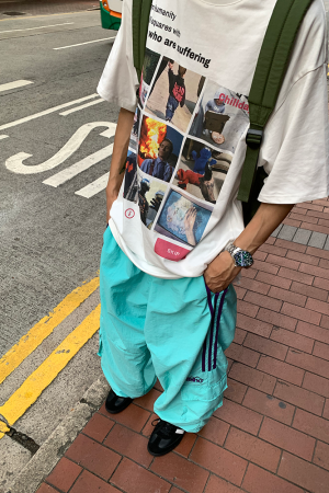 Custom Color Dopamine Three-Stripes Pocket Work Pants for Men and Women in Meladen Nylon - Casual Sports Long Pants