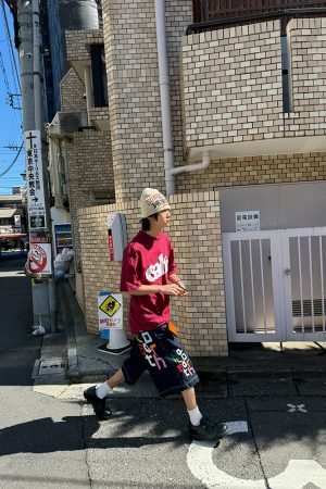 Custom Color Printed Washable Seven-Point Denim Shorts for Men and Women, Straight Loose Wide-Leg Summer Fashion Style