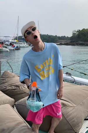 Custom Retro Summer Colorful Dopamine Unisex Short Sleeve T-Shirt - Casual Cotton Tee for Couples, Y2K Style, Versatile Fashion