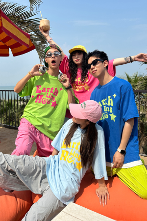 Custom Retro Summer Colorful Dopamine Unisex Short Sleeve T-Shirt - Casual Cotton Tee for Couples, Y2K Style, Versatile Fashion