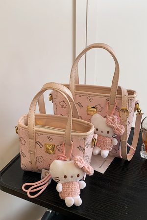Cute Cartoon Bear Printed Crossbody Bag for Girls - Trendy Vegetable Basket Design, High-End Shoulder Bag for 2025 Fashion
