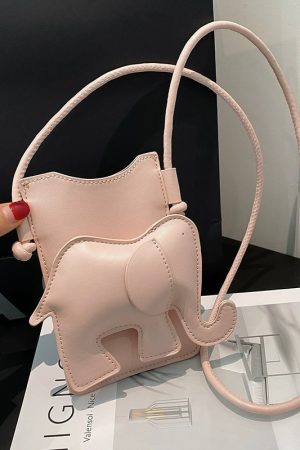 Cute Elephant Print Lightweight Red Mini Crossbody Bag for Women - Summer 2025 Fashion Accessory