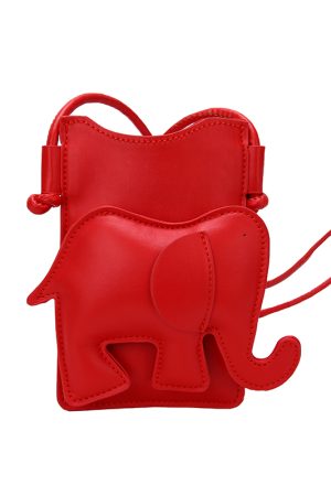 Cute Elephant Print Lightweight Red Mini Crossbody Bag for Women - Summer 2025 Fashion Accessory