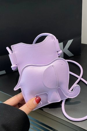 Cute Elephant Print Lightweight Red Mini Crossbody Bag for Women - Summer 2025 Fashion Accessory