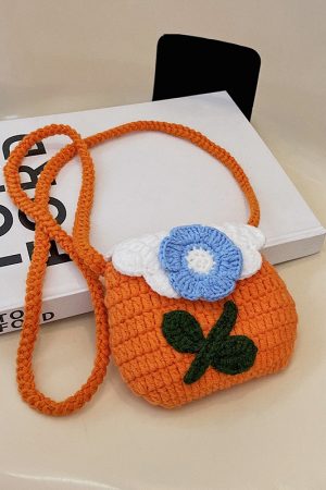 Cute Knitted Crossbody Mini Bag for Women | 2025 New Style Woven Yarn Small Bag for Kids | Trendy Fashion Accessory