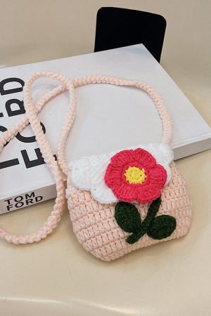 Cute Knitted Crossbody Mini Bag for Women | 2025 New Style Woven Yarn Small Bag for Kids | Trendy Fashion Accessory