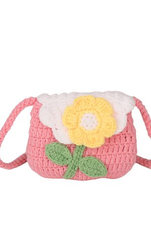 Cute Knitted Crossbody Mini Bag for Women | 2025 New Style Woven Yarn Small Bag for Kids | Trendy Fashion Accessory
