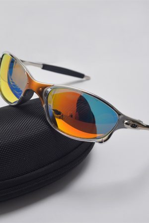 Cyberpunk Futuristic Round Frame Colorful Laser Sunglasses for Hip-Hop Style Cycling - European American Fashion Accessory