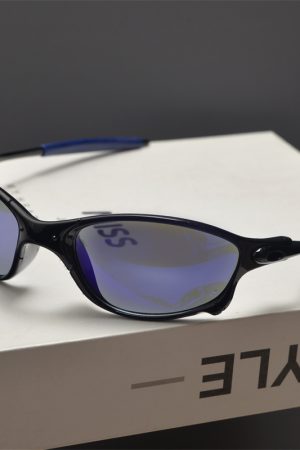 Cyberpunk Futuristic Round Frame Colorful Laser Sunglasses for Hip-Hop Style Cycling - European American Fashion Accessory