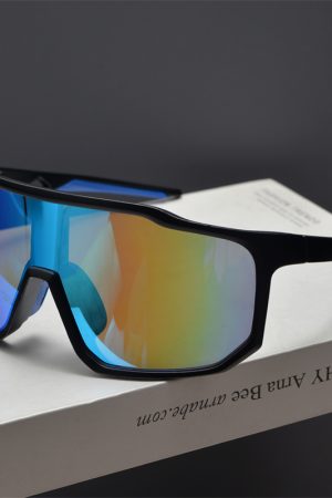 Cyberpunk Futuristic Square Frame One-Piece Sunglasses for Men and Women - Trendy Colorful Cycling Windproof Eyewear