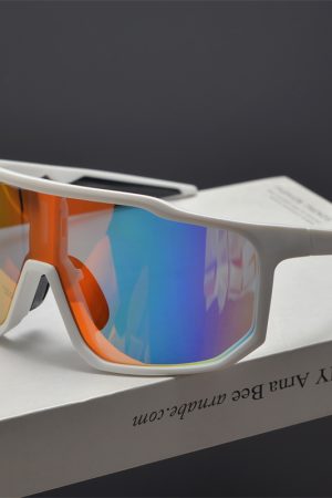 Cyberpunk Futuristic Square Frame One-Piece Sunglasses for Men and Women - Trendy Colorful Cycling Windproof Eyewear