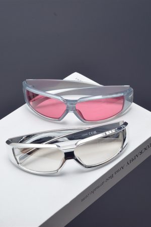 Cyberpunk Futuristic Tech-Style Sunglasses for Men and Women, Retro Millennial Streetwear Cycling Eyewear