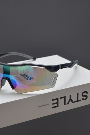 Cyberpunk Futuristic Unisex Outdoor Cycling Sunglasses with Windproof Design and Colorful Laser Lenses