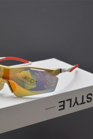 Cyberpunk Futuristic Unisex Outdoor Cycling Sunglasses with Windproof Design and Colorful Laser Lenses